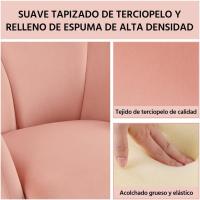 Terciopelo Sillon para Dormitorio Silla para Comedor Cocina Pata Metal Silla Sala de Estar Rosa Claro - details 21