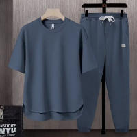 Conjunto De Verano Para Hombre Con Camiseta Y Pantalones Cortos De Algodón Transpirable Color Sólido Talla Grande Moda Casual - details 2