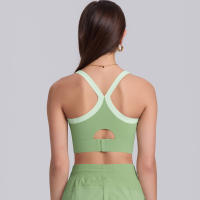 Hamidou-Sujetador deportivo de nailon para mujer, camiseta sin mangas de Color sólido, transpirable, de secado rápido - details 22