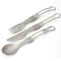 Tenedor Plegable de Titanio Medio Pulpido Portátil para Exteriores Ideal para Senderismo, Picnic y Acampada - details 5