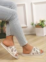 Zapatillas de interior de lino para mujer, zapatillas de casa planas antideslizantes de fondo suave de verano - details 1