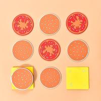 Posavasos de hamburguesa bonito para decoración de mesa, mantel individual antideslizante creativo, resistente al calor, almohadilla para taza antiescaldado, regalo, 6/9/12 Uds. - details 4