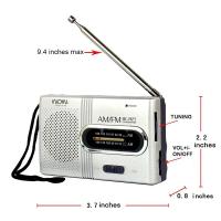 BC-R21 Mini Radio, AM FM Radio Portátil con Batería, Ricevpción Mejor, Mayor Autonomía, Altavoz para andar por casa, Mini Estéreo - details 9