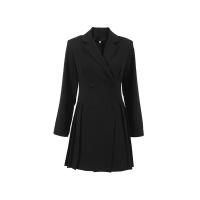 Traje negro elegante estilo maduro vestido acampanado moda mujer Otoño Invierno nueva colección - details 12