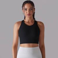 Sujetador deportivo para mujer, ropa interior, hilo sexy, informal, a rayas, sin costuras, top para gimnasio - details 0
