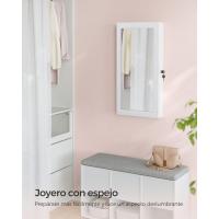 Joyas Espejo, Organizador Joyas Ahorrar Espacio, Superficie Blanca y Forro Negro JBC51W - details 9