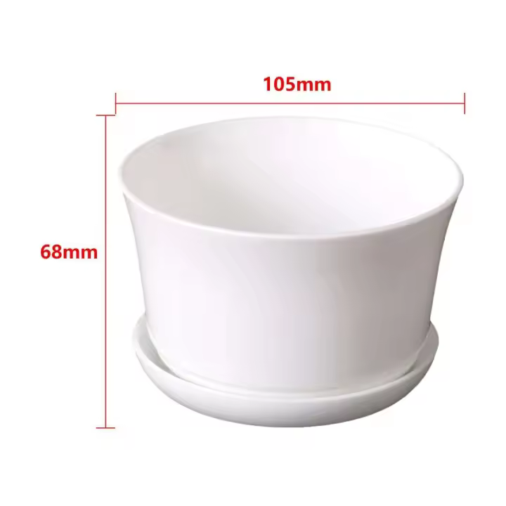 ETA blanco moderno, contenedor poligonal minimalista con bandeja de jardín, balcón, mesa, cartón grueso para hogar y oficina, bonsái, - 1