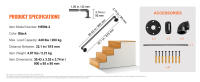 SucceBuy Pasamanos de escalera de tubo, acero al carbono, soporte industrial para montaje en pared, esquina redonda para uso interior y exterior - details 6