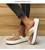 Sandalias de cadena con chanclas de verano a la moda para mujer, nuevas zapatillas de exterior con punta redonda y parte inferior gruesa de talla grande - details 3