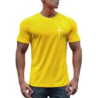 Camiseta Deportiva de Poliéster para Hombres Cuello Redondo, Manga Corta, Secado Rápido, Ropa Deportiva Transpirable para Gimnasio y Correr en Primavera/Verano - details 13