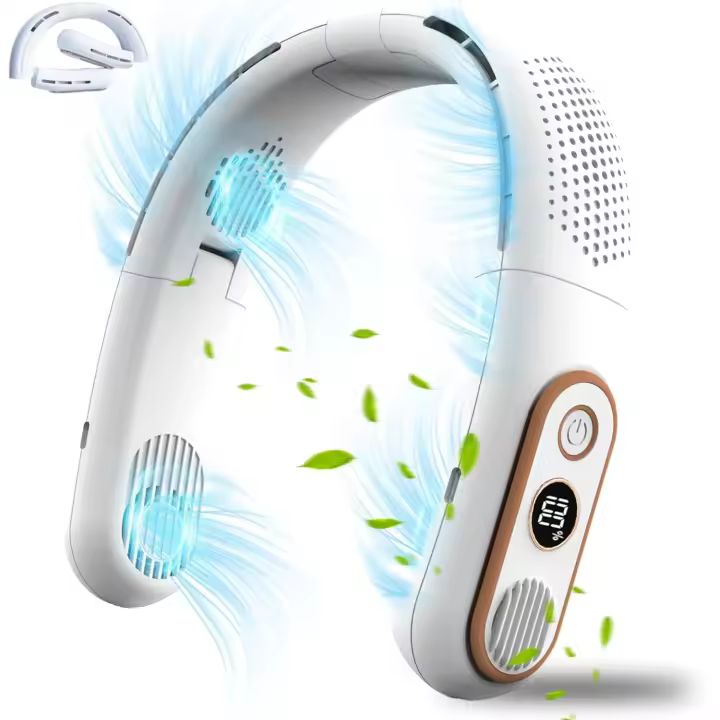 Ventilador de Cuello Portátil sin Aspiradores Recargable 5000 mAh 3 Velocidades - 1