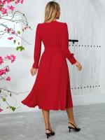 Vestido Largo de Manga Completa para Mujer Color Sólido, Corte en Línea A, Alta Calidad, Lujo Tendencia, Suelto y Elegante - details 23