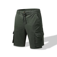 Pantalones cortos informales de algodón 2024 para hombre, Shorts holgados de cintura elástica con múltiples bolsillos, a la moda, novedad de verano 100% - details 3