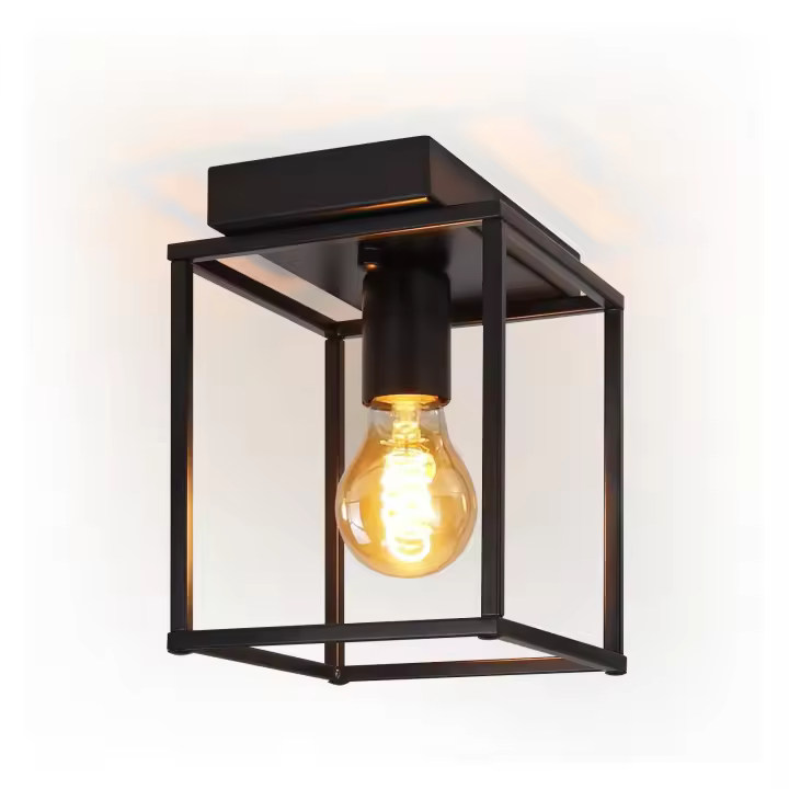 CBJKTX Lámpara de techo LED Retro, lámpara Industrial negra para dormitorio, sala de estar, lámpara de Metal Vintage para pasillo, cocina, 40W - 1