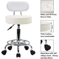 Bar telesilla Silla giratoria banqueta experimentales heces Aprendizaje Belleza Silla Alta Trasera Regulable en Altura con Ruedas (Negro) - details 10