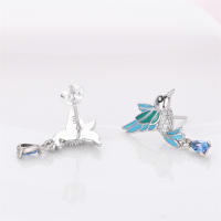 Pendientes de plata de ley 925 para mujer, aretes con forma de libélula y pájaro, joyería fina para boda, novedad - details 13