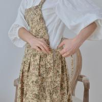Delantal de cocina de algodón con estampado Floral, delantal de trabajo doméstico de estilo francés, delantal elegante suave para tienda de flores, cafetería - details 3