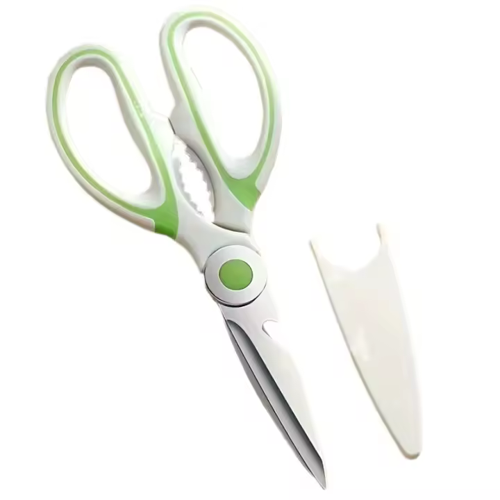 Tijeras de cocina de acero inoxidable, tijeras para alimentos, tijeras resistentes para huesos de pollo, tijeras versátiles y afiladas para carne, tijeras para el hogar, 1 ud. - 1