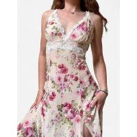 Vestido de Verano sin Mangas y Espalda Abierta con Estampado Europeo Silueta Adelgazante Efectiva - details 4