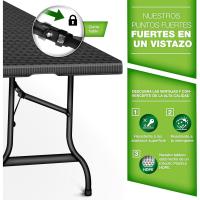 Mesa Plegable Multifuncional 180 x 75 cm Portátil para Terraza, Exterior, Balcón, Picnic - details 8