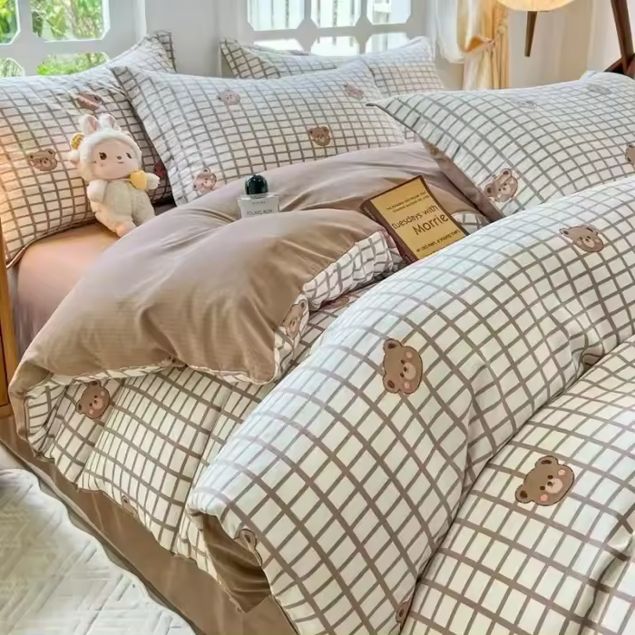 Juego de Ropa de Cama King Size de Alta Calidad con Estampado Floral en Poliéster 100% Tapete de Cama Suave y Transpirable con Funda de Edredón y Sábanas - 1