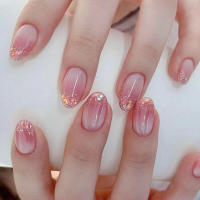 Uñas postizas rosas con purpurina brillante, aplicación, uñas fáciles de quitar, uso diario y fiestas - details 1