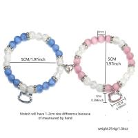 Pulseras Elásticas de Pareja con Imán en Forma de Corazón con Colgante de Gato Bonito - details 3