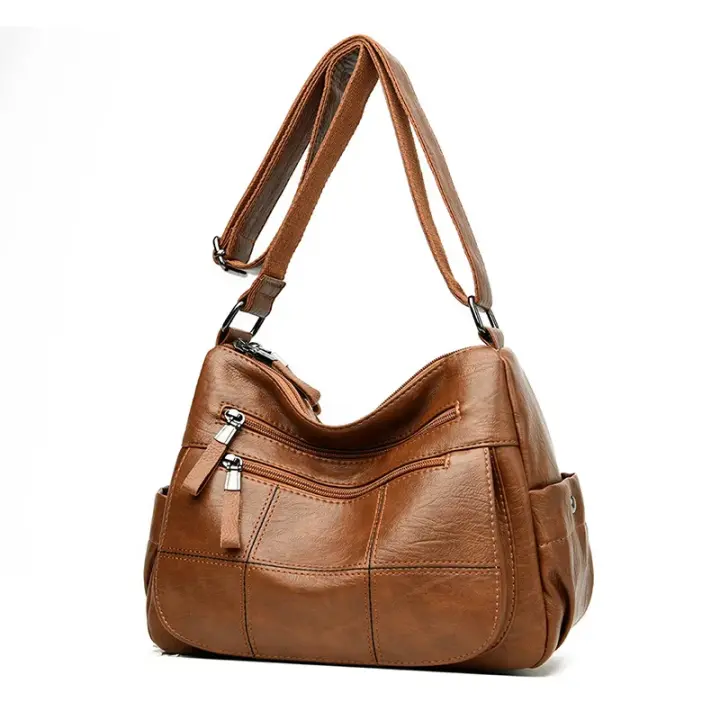 Bolsos de mujer con correa para el hombro a la moda y bolsos de cuero informales - 1