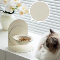 Cuenco de cerámica antivómitos para gatos, cuenco de agua elevado inclinado antideslizante con soporte magnético, protección para el cuello - details 4
