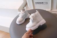 Kids Boots for Girl Fashion Korean Style Breathable Children Short Ankle Boots Non-slip Glitter Thick Bottom Girls Leather Boots - details 6