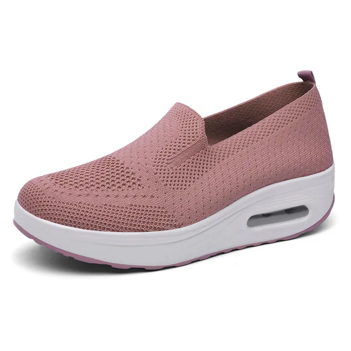 Zapatos deportivos con amortiguación de aire con suela gruesa nueva malla tejida con mosca zapatos casuales transpirables para - 1