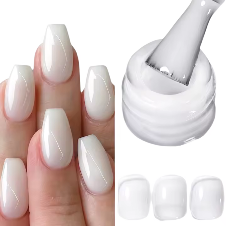 Esmalte de Gel Nude de Leche Mascava BORN PRETTY 10ml, Cura con Luz UV, Semi Permanente, Arte de Uñas - 1