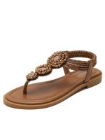 Sandalias de verano 2025 de talla grande para mujer, estilo bohemio, romano, planas, estilo hada, para vacaciones en la playa - details 3