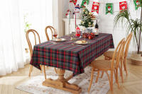 Mantel de Mesa de Cuadros de Navidad Tejido de Poliéster y Algodón en Rojo y Verde para Hogar y Fiestas - details 21