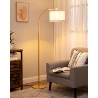 Lámpara de Pie Minimalista Pantalla de Lino Beige, Bombilla LED, Ajustable para Dormitorio, Salón, Oficina Dorado - details 6