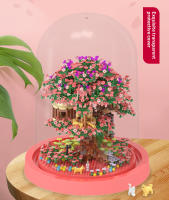 Seasonal Building Block Toy Flower with Dust Cover DIY Treehouse Model Bricks with Light Ornament Romantic Gift for Girlfriend - details 10