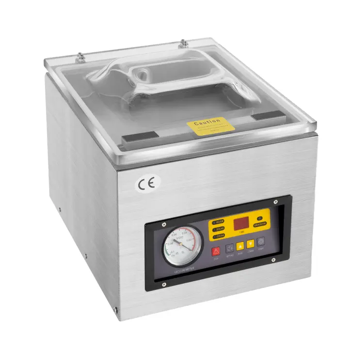 Máquina de envasado al vacío, sellador de lámina de acero inoxidable, doble soldadura, costura al vacío para alimentos - 1