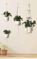 DIY hecho a mano colgante de pared Boho algodón rame planta colgador maceta titular decoración del hogar al por mayor - details 1