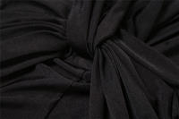 BUNO-maxivestido liso elegante para mujer, vestido clásico cruzado fruncido de manga larga con abertura, bata moldeadora de cuerpo, Vestidos de fiesta de calle alta para mujer - details 11