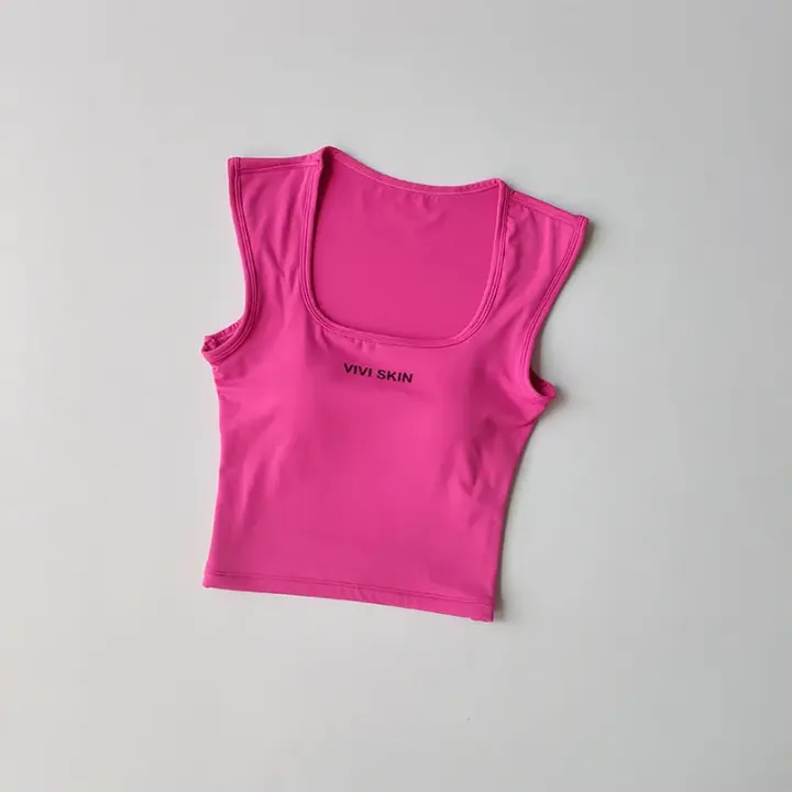 Chaleco Deportivo Nude Elegante Correas Ancha Cuello Cuadrado Material de Nylon - 1