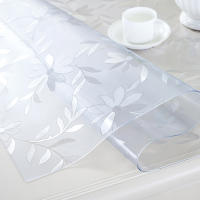 Mantel de vidrio suave, tela de PVC, transparente/mate, resistente al aceite, impermeable, cubierta de comedor de cocina para mesa - details 11