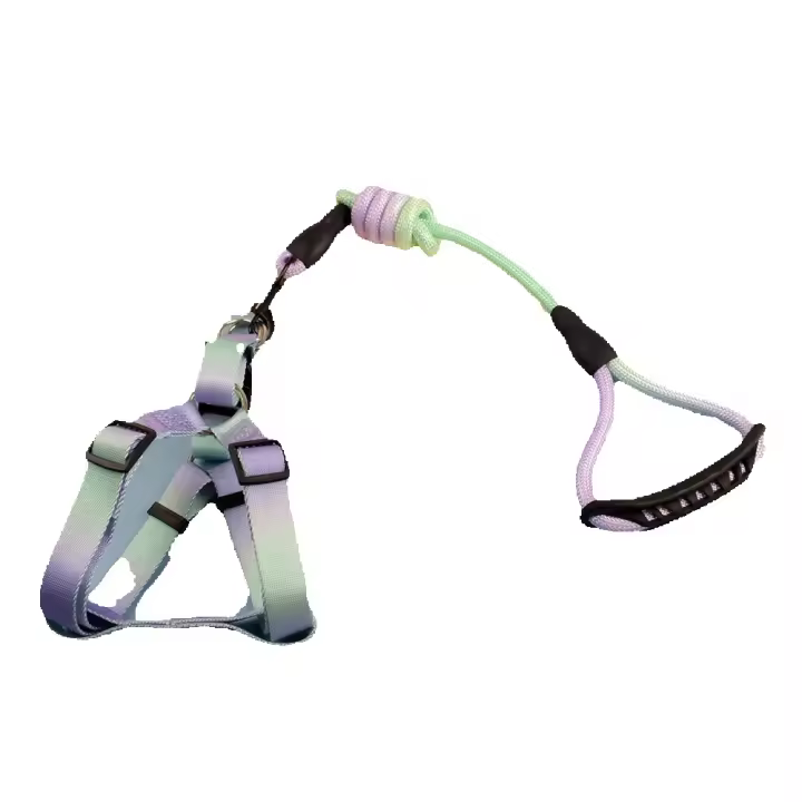 Correa de perro antipérdida para uso en exteriores, correa para el pecho y la espalda, verde, morado, S0.6 - 1