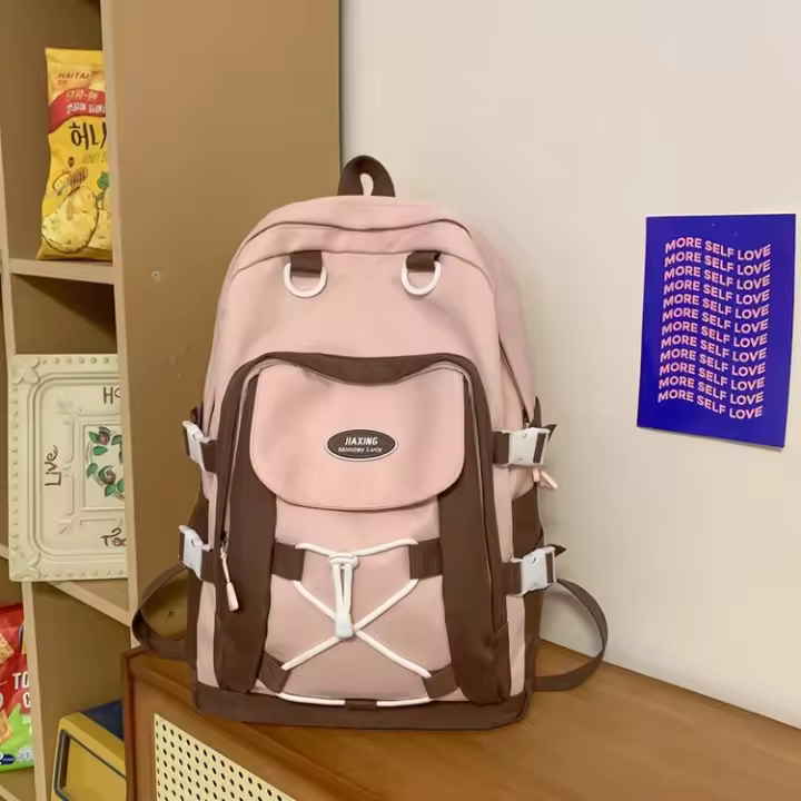 Mochila Escolar de Gran Capacidad Material de Nylon para Revestimiento y Exteriores - 1