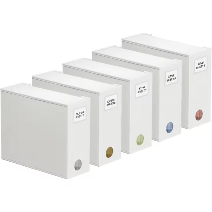 Organizador de Almohadas Plegable XL Paquete de 5 para Armario de Lino Tamaño Rey y Queen - 1