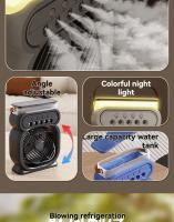 Aire Acondicionado Portátil, Enfriador de Aire, Humidificador, Ventilador Portátil, 3 Velocidades, 3 Modos de Nebulización, Luz de 7 Colores, Temporizador, para Hogar Oficina - details 2