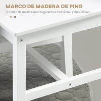 Juego de 2 Sillas de Comedor Blancas Silla de Cocina con Resalto de Listones - details 5