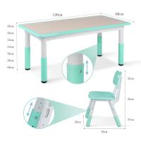 AuAg Juego de mesa multiactividad para niños de 5 piezas, escritorio de estudio para niños, juego de sillas de escritorio para niños, juego de mesa y 4 sillas para niños, altura ajustable - details 10