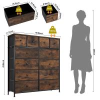 Vestidor para dormitorio, unidad organizadora de almacenamiento con tela, marco de Metal, 12 cajones, vestidores y cofres de cajones para pasillo, entrada - details 1