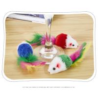 Juguete para gato, ratón de peluche, plumas coloridas, juguete para gato, sonido de felpa, ratón grande, gato, juguete auto-hi - details 2