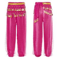 Harem de danza del vientre oriental para mujeres y niñas, gasa con lentejuelas de lunares, pantalones árabes brillantes para Halloween y carnaval - details 2